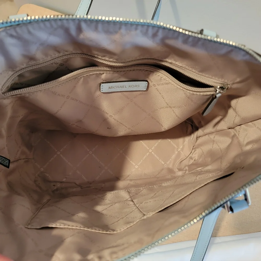 Michael Kors Charlotte‎ Shoulder Tote Saffiano Leather Vista Blue